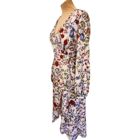 CHELSEA 28 Floral Print Wrap Midi Dress - Size 4 - Picture 7 of 12
